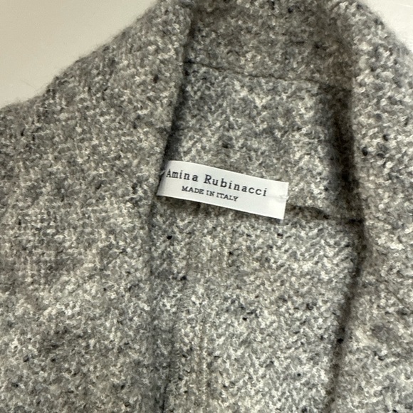 Amina Rubinacci Women Gray Coat/blazer Collared Cashmere Wool Size 40 A041225 - Picture 4 of 6